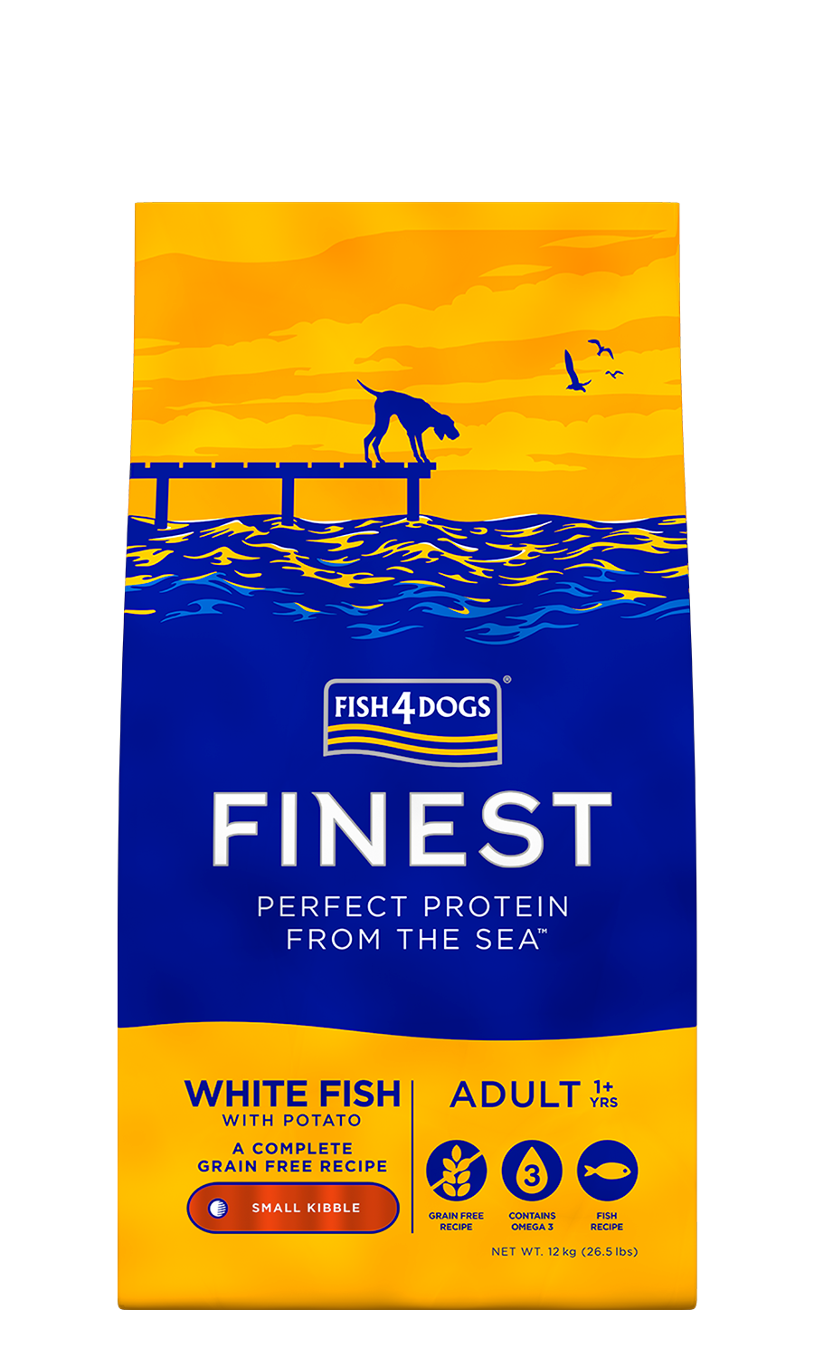Fish4Dogs Finest White Fish Adult Small Kibble 12kg