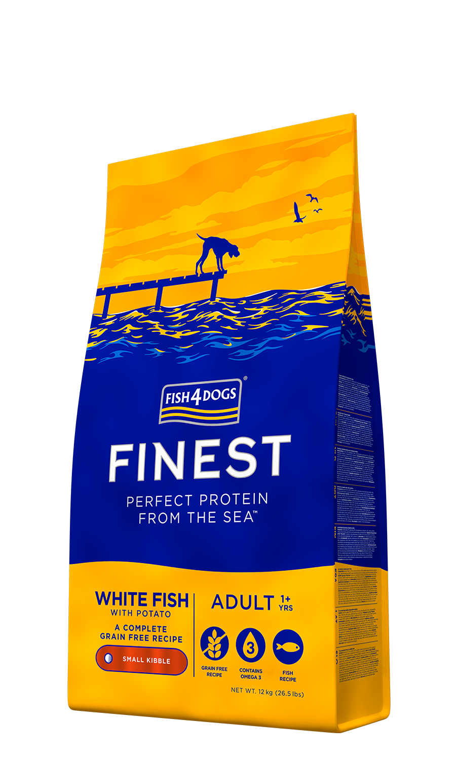 Fish4Dogs Finest White Fish Adult Small Kibble 12kg