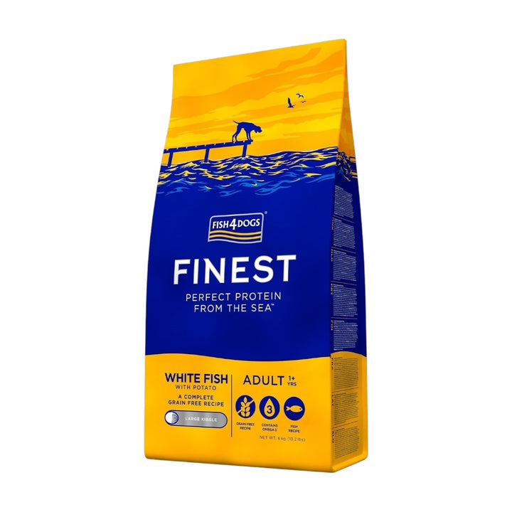 Fish4Dogs Finest Adult White Fish With Potato (Large Kibble) 6kg