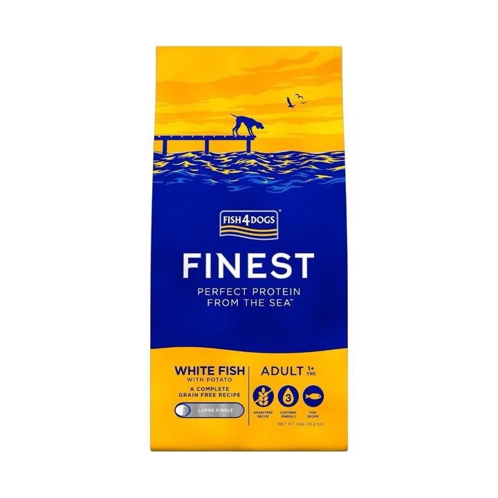 Fish4Dogs Finest Adult White Fish With Potato (Large Kibble) 6kg