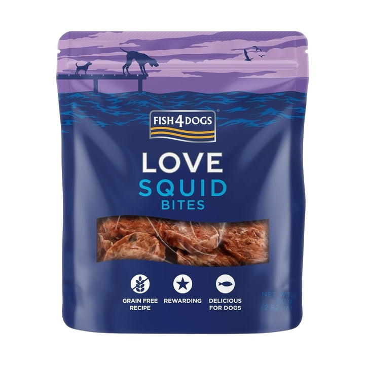 Fish4Dogs Love Squid Bites 8x80g