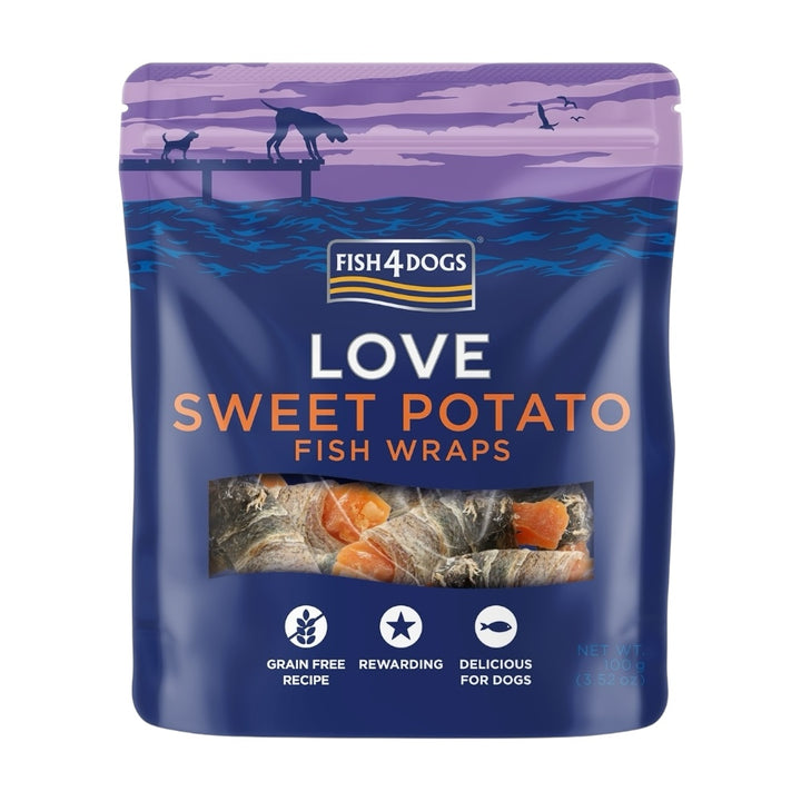 Fish4Dogs Love Sweet Potato Fish Wraps 10x100g