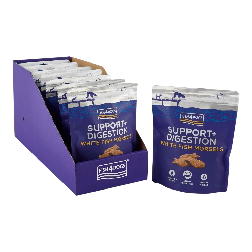 Fish4Dogs Support+ Digestion Aid White Fish Morsels 8x225g