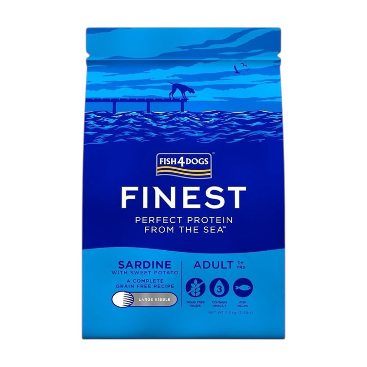 Fish4Dogs Finest Adult Sardine With Sweet Potato (Large Kibble) 1.5kg