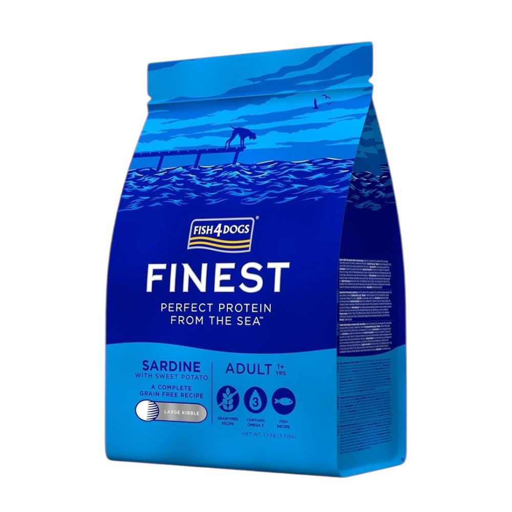 Fish4Dogs Finest Adult Sardine With Sweet Potato (Large Kibble) 1.5kg