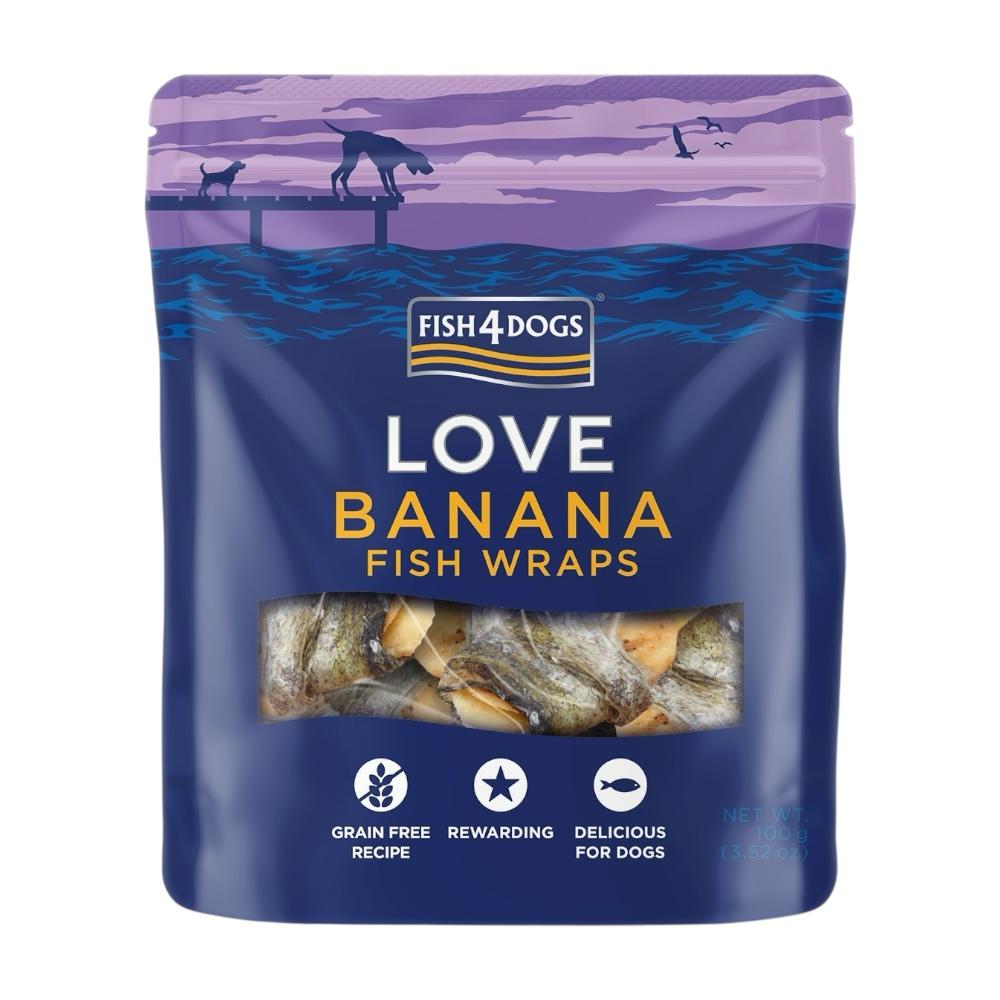 Fish4Dogs Love Banana Fish Wraps 10x100g