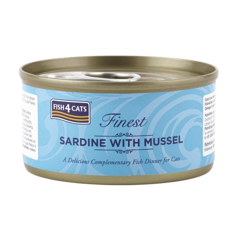 Fish4Cats® – Filetto pregiato di Sardine con cozze 10x70g