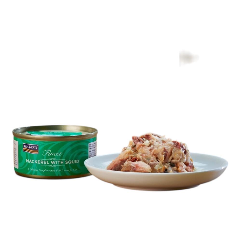 Fish4Cats® – Filetto pregiato di Sgombro con calamari 10x70g