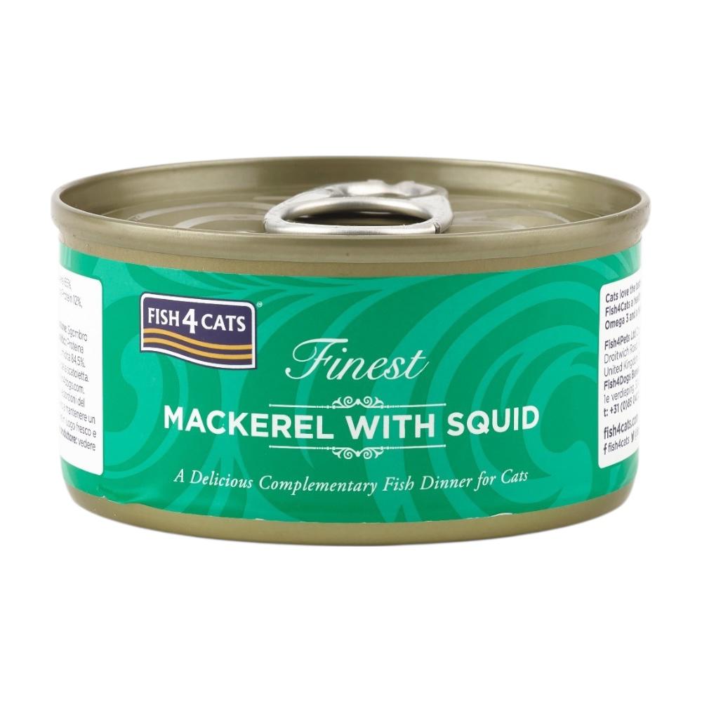 Fish4Cats® – Filetto pregiato di Sgombro con calamari 10x70g