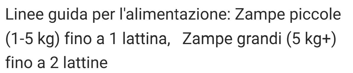 Tabella valori nutrizionali